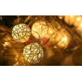 thumbnail image 2 of 9.8 Feet 20 Rattan Ball Fairy String Lights Plug In, Romantic Warm Lighting For Home Decor (warm White), 2 of 4