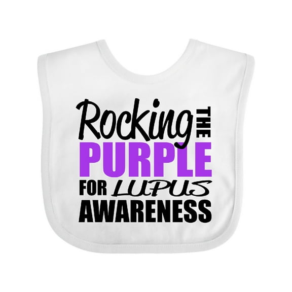 Inktastic Rocking The Purple for Lupus Awareness Boys or Girls Baby Bib