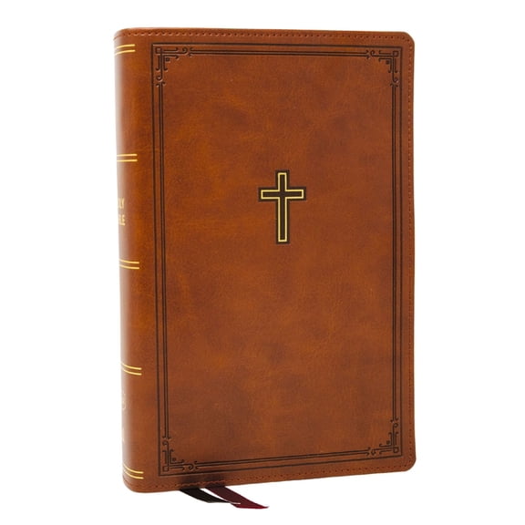 KJV Personal Size Large Print End-Of-Verse Reference Bible, Brown Leathersoft, Red Letter, Comfort Print, (Hardcover)