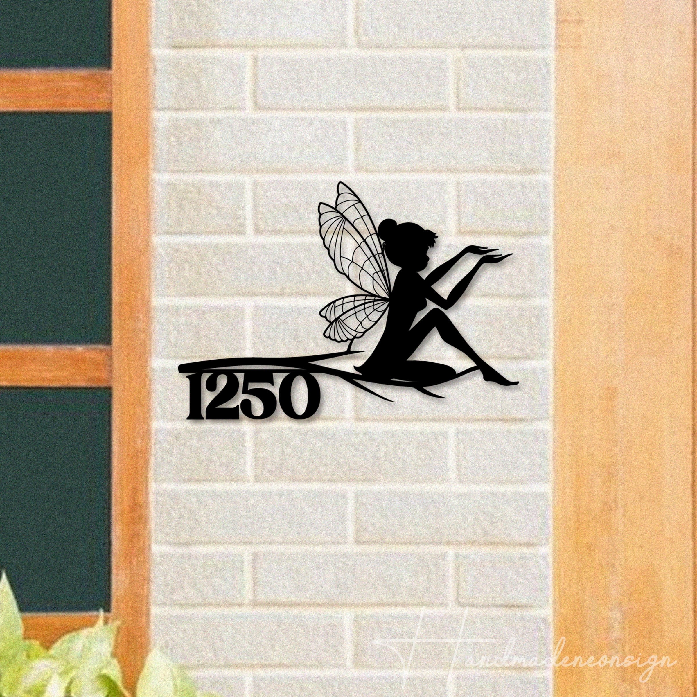Handmadetneonsign Fairy Address House Number, Fairy House Address Metal, Fairy House Address Sign 63630