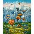 thumbnail image 2 of Bell, Bill 26x31 White Modern Wood Framed Museum Art Print Titled - Central Park Balloons, 2 of 4
