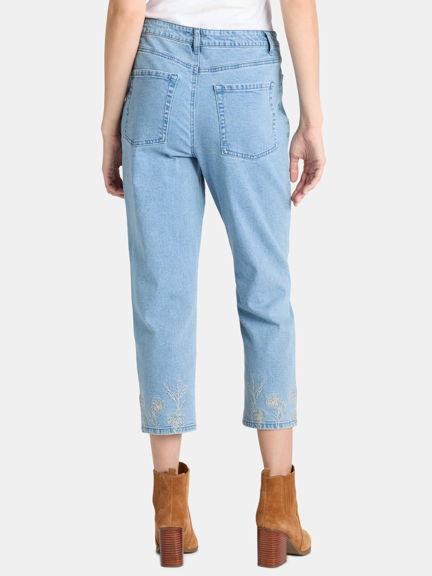 The Pioneer Woman Embroidered Straight Skinny Jeans, 25” Inseam, Women’s