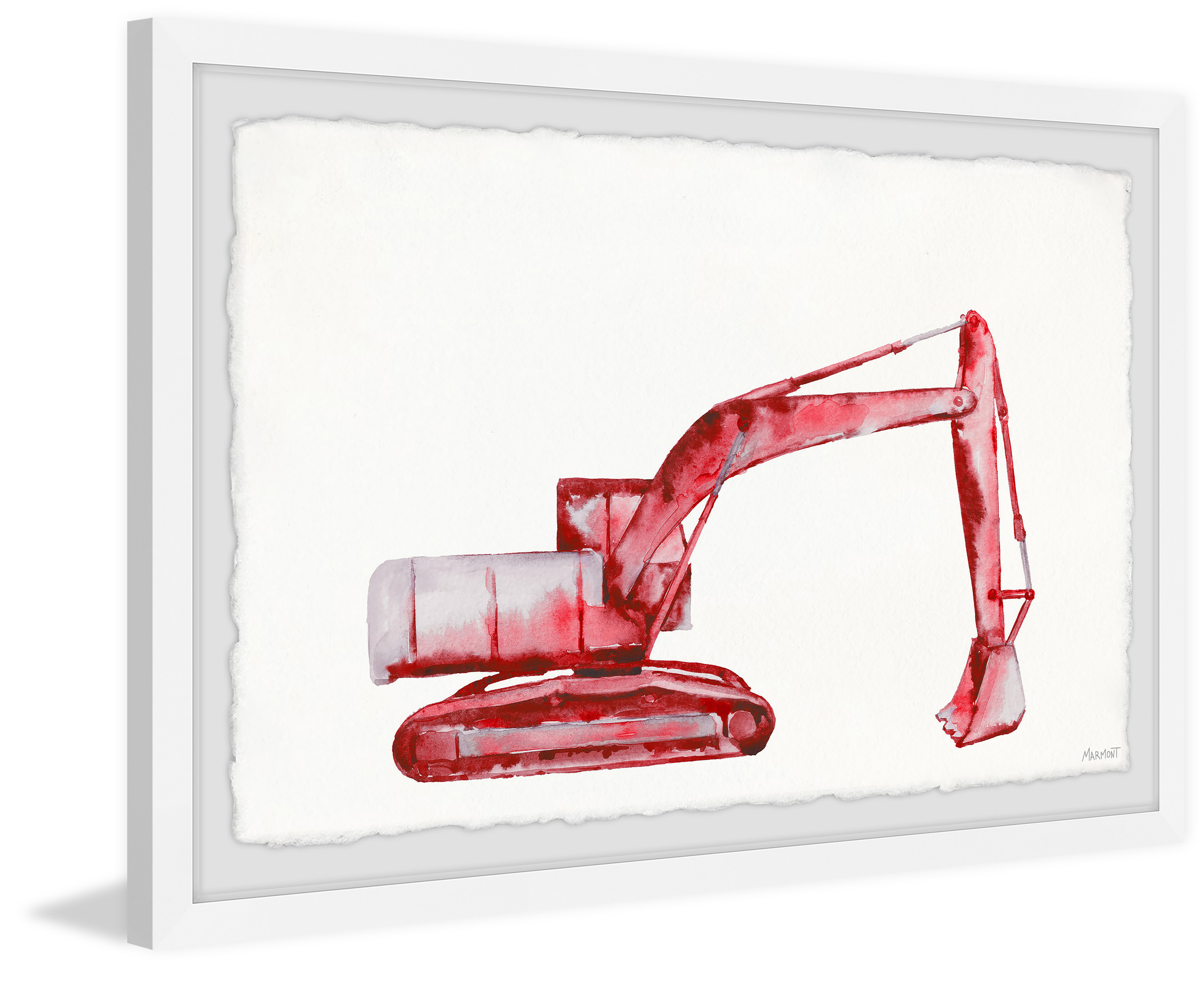 Marmont Hill Red Excavator Framed Wall Art