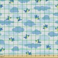 thumbnail image 2 of Ambesonne Animals Fabric by the Yard Upholstery, Birds Flying on Clouds, 1 Yard, Multicolor, 2 of 5