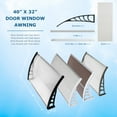 thumbnail image 6 of 2 40"x32" Door Window Awning Exterior, Polycarbonate Cover Entry Door Outdoor Patio Awning Canopy, Front Door Overhang Awning for Sun Shutter, UV, Rain and Snow Protection, Hollow Sheet (Clear Board), 6 of 10