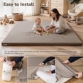 thumbnail image 7 of Baby Play Mat, Caveen Vegan Leather Baby Playpen Mat, Thicken Soft Crawling Mat for Infant, Wipe-Clean, 50"x 50", Taupe, 7 of 7
