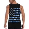 thumbnail image 3 of Xecao Navy Camouflage American Flag Men's Tank Top Workout Quick Dry Sleeveless Gym Jogging Muscle Shirts Summer Swim Beach Tops, 3 of 9