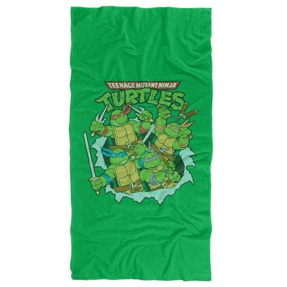 TMNT Beach Towel, 30"x60", TMNT Group Retro Beach Towel