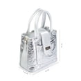 thumbnail image 3 of Bolso A ÁNGELOZANO Aurelia tipo Satchel en Piel Grabada Plata con Asa y Correa Desmontable, 3 of 7
