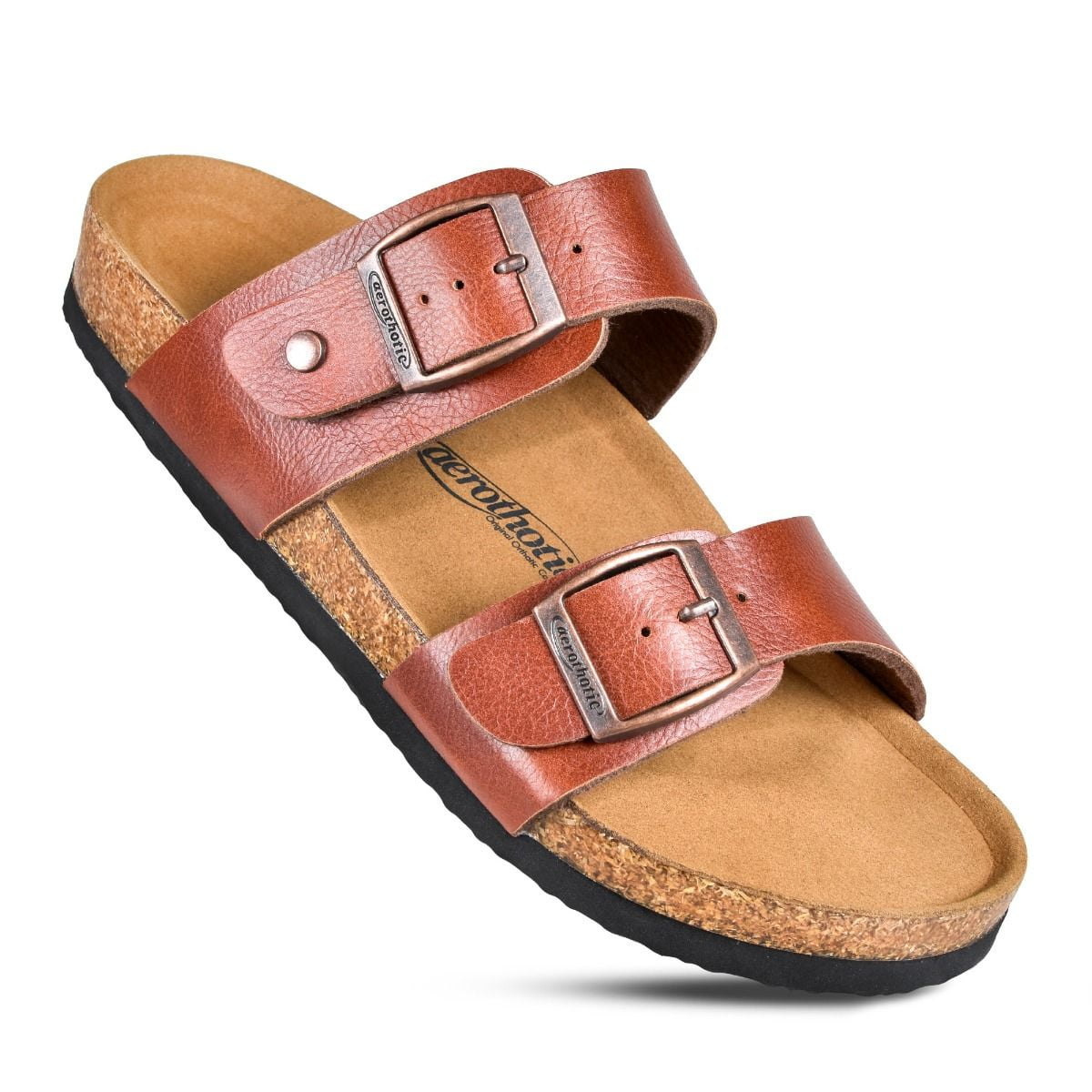 XDASG Women's footbed Sandal with Women's Cork Footbed Sandal Slip On,  Double Buckle Slide Sandals with +Comfort Arch Support - Walmart.com