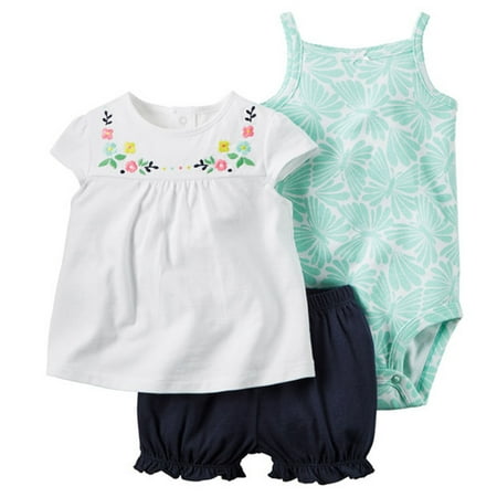 

Gotyou Newborn 3 Piece Outfit Summer Toddler Baby Clothes Fly Sleeve Tops Striped Romper Short Pants 3Pcs Set 0-24M