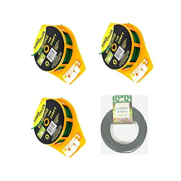 Set 3 of Plant Twist Tie 246 Ft W/cutter, Sturdy Green