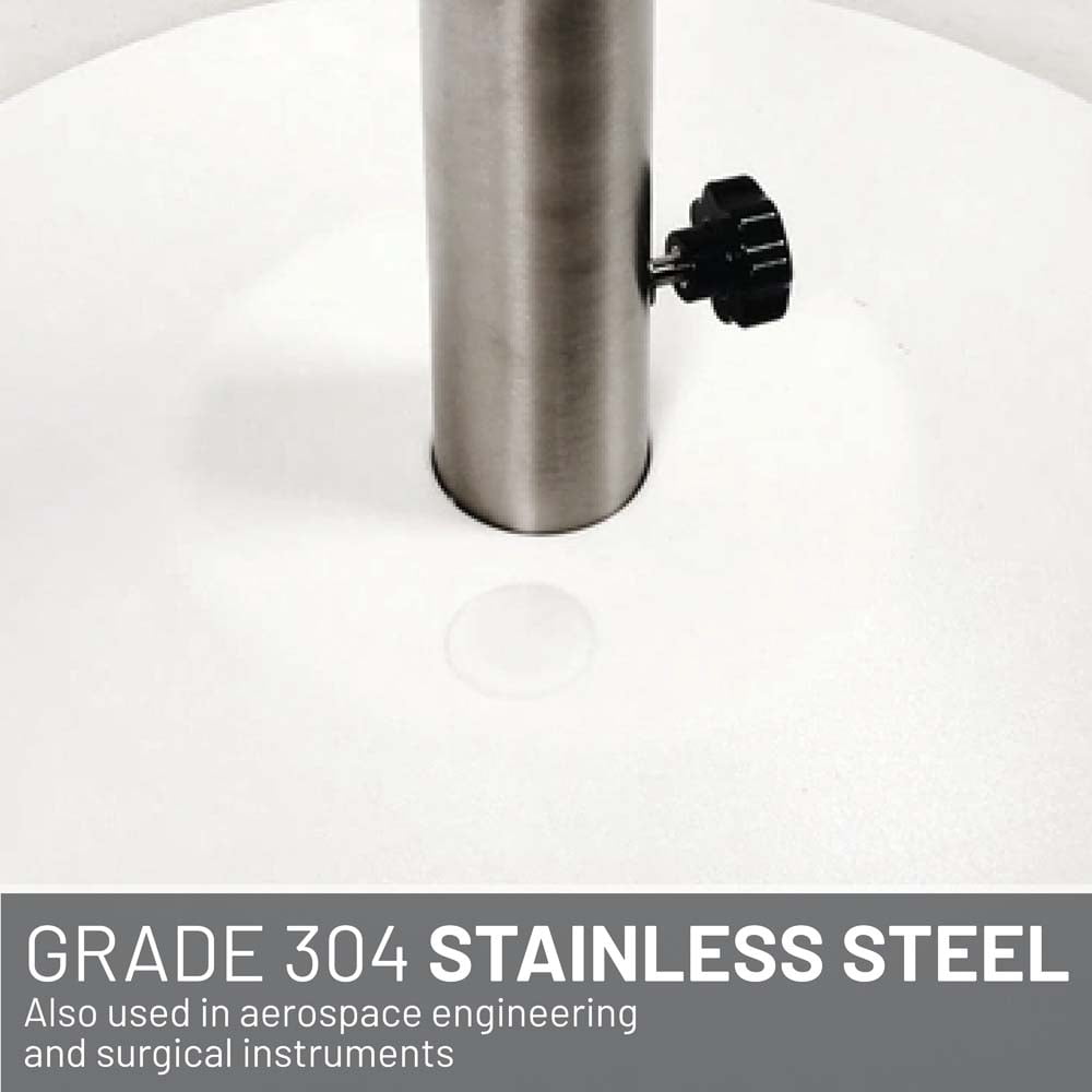 US Weight Free-Standing Fillable Umbrella Base - Rolling Base for Patio Umbrella Stand – White