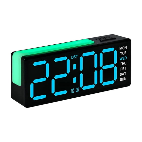 3-in-1 Digital Clocks for Living Room with Temperature,Date & Time Display,Small Alarm Clock for Bedroom,Office,Dormitory,USB Charging