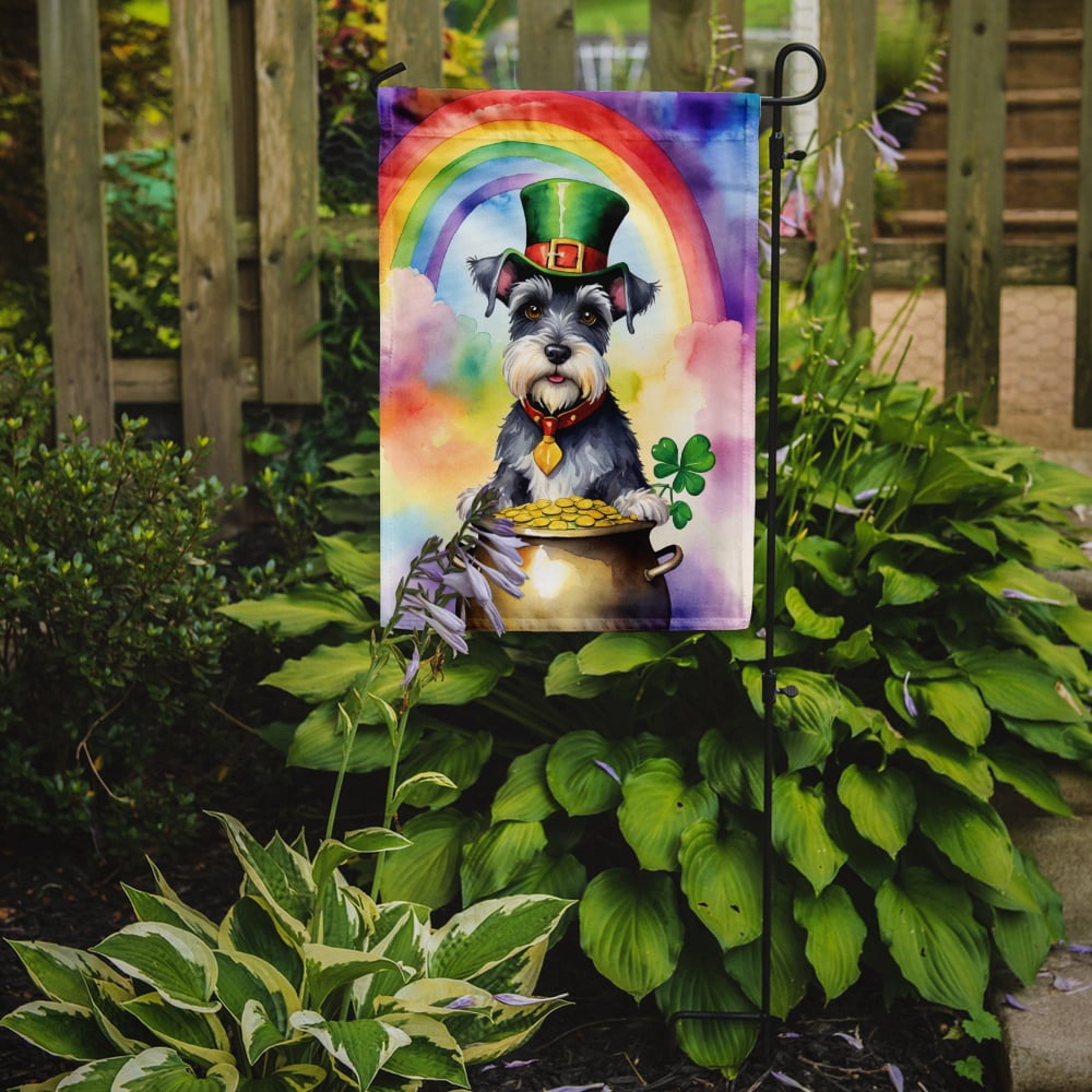 Schnauzer St Patrick's Day Garden Flag 11.25 in x 15.5 in