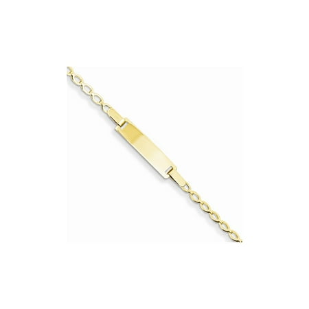 14k Yellow Gold Engravable 6in Baby ID Bracelet (Plate: 0.8in x 0.2in)