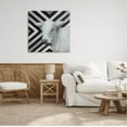 thumbnail image 2 of Cow Portrait Stripes Pattern Animals & Insects Graphic Art Gallery Wrapped Canvas Print Wall Art, 2 of 7