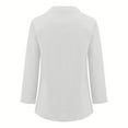 thumbnail image 5 of HOWPAY Linen Shirts for Women Summer Long Sleeve V Neck Button up Shirts Work Solid Color Tees Oversized Casual Comfy Y2K Streetwear Beige L, 5 of 6