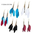 thumbnail image 3 of Pendientes pluma bohemio Minnieouse 2 uds Vintage Retro ocio Casual joyería mujer Negro, 3 of 6