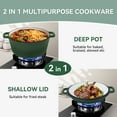 thumbnail image 6 of Hawsaiy 2-in-1 Cast Iron Dutch Oven Pot, Enameled Pots with Lid for Bread Baking, Cooking, Stewing, Heavy-Duty & Nonstick, Oven Safe up to 500°F, Dual Handles, Works on All Stovetops,Green, 6 of 11