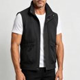 thumbnail image 4 of Atkumj Men Fishing Vest Fashion Multi‑Functional Stand Collar Zip Up Drawstring Hem Oversized Vests Casual Solid Color Loose Mens Outerwear Vests for Outdoor Activity 3XL, 4 of 8