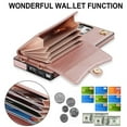 thumbnail image 4 of ELEHOLD for Samsung Galaxy S21+ Multi-Functional Wallet Case Organ Card Slots RFID Blocking Stand Function Wrist Strap Crossbody Shoulder Strap Shockproof Purse Case,rosegold, 4 of 9