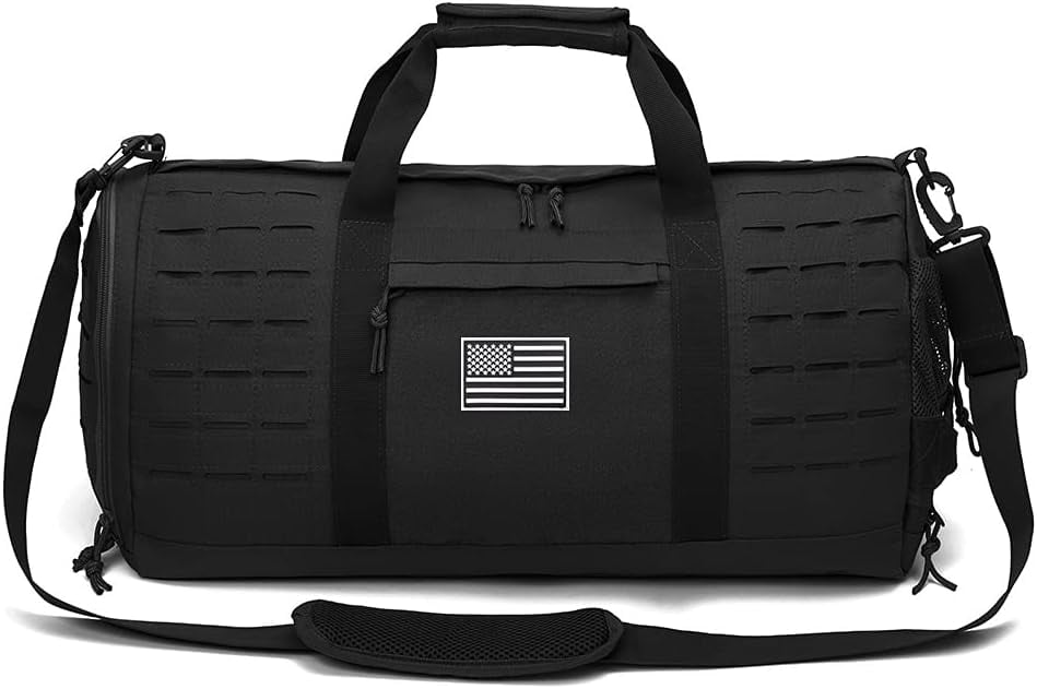 favastee 40L Military Tactical Duffle Bag For Men Sport Gym Fitness Tote Travel Training Workout With Shoe Compartment Basketball Football Weekender