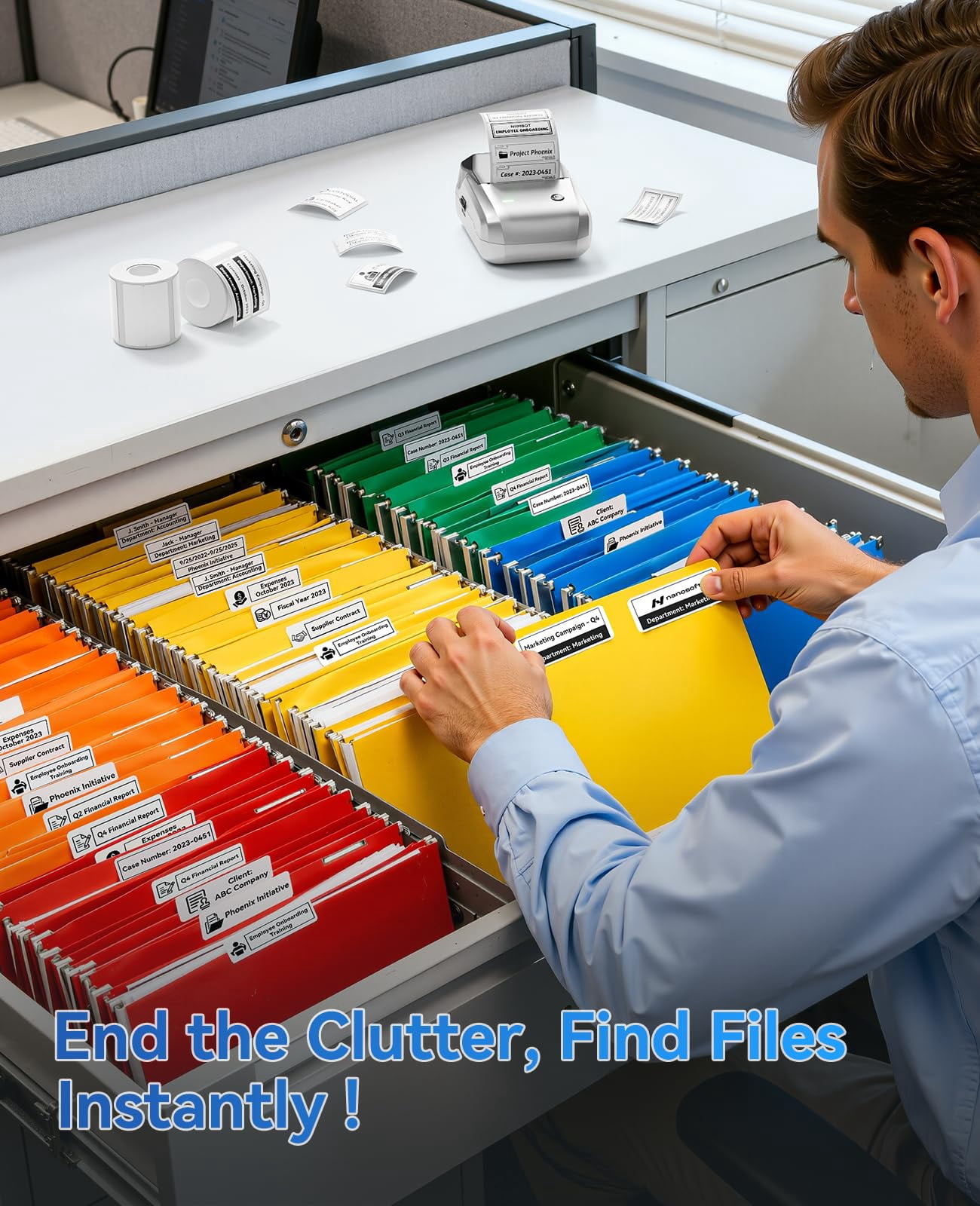 B1 Label Maker Machine  Thermal Printer Easy To Use For Office Home Business Came With 1 Roll White Label(sliver)