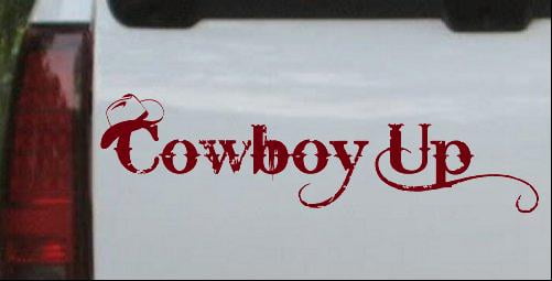 Cowboy Up With Hat Car or Truck Window Decal Sticker - Walmart.com