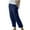 Dark Blue, variant on Jacenvly Pants for Women Straight-Leg Pants Long High Waisted Pocket Plain Trouser Pants for Women Casual Solid Cotton Linen Pants Trousers Loose Wide Leg Pants