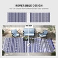 thumbnail image 3 of Outsunny Outdoor Patio Rug, Large Camping Carpet with Carrying Bag, 9' x 18' Waterproof Plastic Straw, Reversible, Blue & White Geometric Wall, 3 of 9