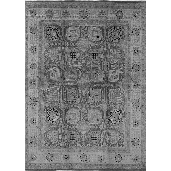 Ahgly Company Indoor Rectangle Oriental Gray Industrial Area Rugs, 6' x 9'