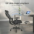 thumbnail image 2 of Ergonomic Mesh Office Desk Chair with Retractable Footrest, Adjutable Headrest & Armrest, High Back Comfy Reclining Chair Swivel Executive Computer Task Chair with Lumbar Support, 90°-120° Tilt, 2 of 10