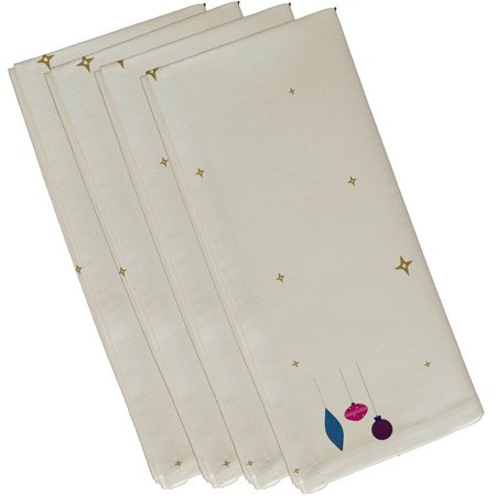 Simply Daisy 19  x 19  Light Bright Holiday Print Napkins  Set of 4