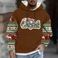 thumbnail image 2 of KeShDi Christmas Men's T-Shirts Fashion Men Casual Print Hooded Long Sleeve Drawstring Sweatshirt Top Coffee L, 2 of 5