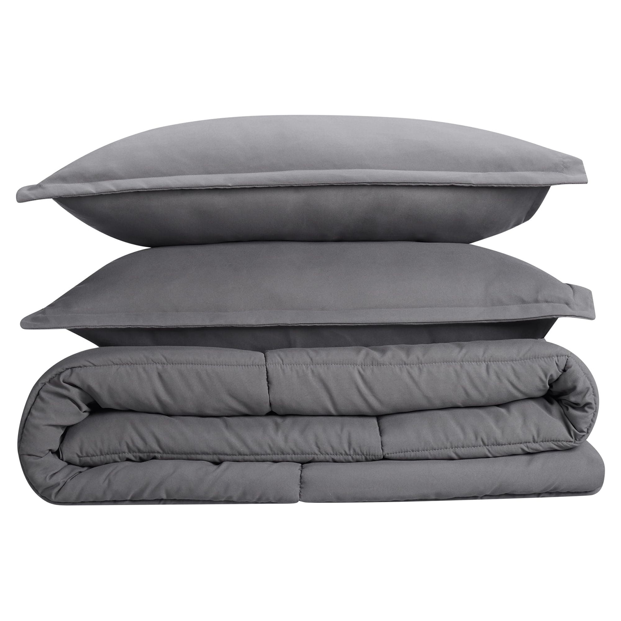 Serta Simply 2-Piece Clean Antimicrobial Gray Comforter Set, Twin XL
