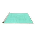 thumbnail image 2 of Ahgly Company Machine Washable Indoor Square Solid Turquoise Blue Modern Area Rugs, 7' Square, 2 of 4