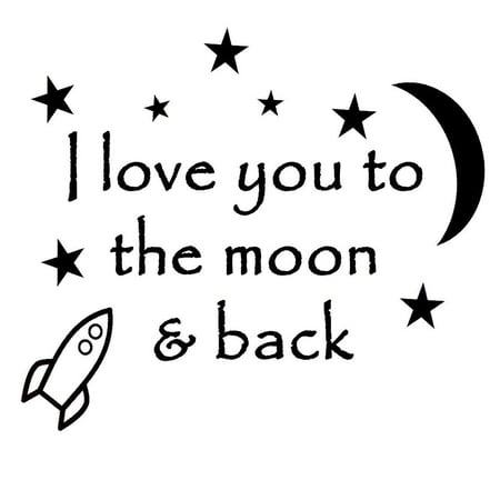 VWAQ I Love You To The Moon and Back Again Baby Nursery Wall Decal