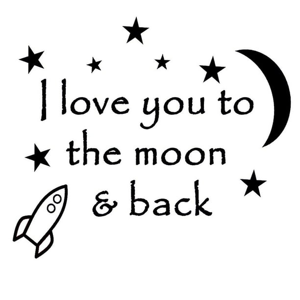 I Love You To The Moon And Back Quote VWAQ I Love You To The Moon and Back Again Baby Nursery Wall Decal