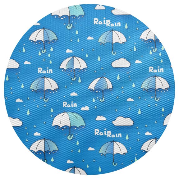 Rain Round Placemats Set of 6 Woven Non-Slip Washable Heat Resistant Table Mats 15.4 Inch for Kitchen Dining Decor