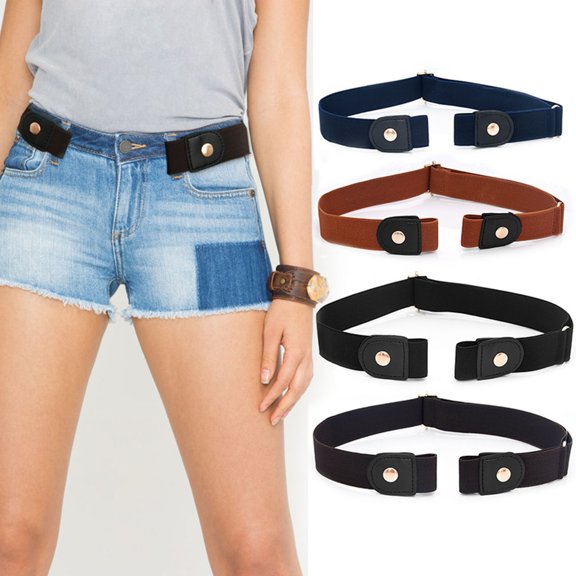 harmtty Unisex Belt No Buckle Invisible Convenient Adjustable Lightweight Jeans Belt Fashion Accessory