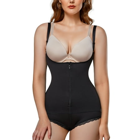 

KUMAYES Women s Waist Trainer Bodysuit Open Bust Corset for Weight Loss Tummy Control Shapewear Full Body Shaper