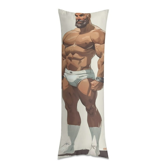 Muscle Hunk Gay Daddy Strong (10) Body Pillow Cover Long Pillow Case Protector Decorative Bedding Soft Large Pillow Cases Covers for Bedroom,Couch,Sofa,20x54inch