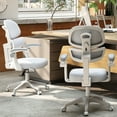 thumbnail image 3 of COSVALVE Ergonomic Height Adjustable Kids Study Desk Chair Back-Following,Sit-Locking Boys Girls Students Computer Chair with 360°Casters(Gray), 3 of 15