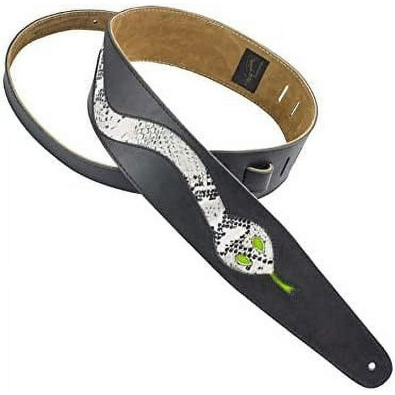 Henry Heller Boa Snake Leather Guitar Strap | Black