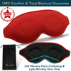 ComfiTime Memory Foam Sleep Mask - 100% Blackout 3D Eye Mask for Sleeping, Eye Covers for Men & Women, Contour Blindfold with Nose Baffle for Adult, Soft Travel Eye Blinders Night Mask, Red