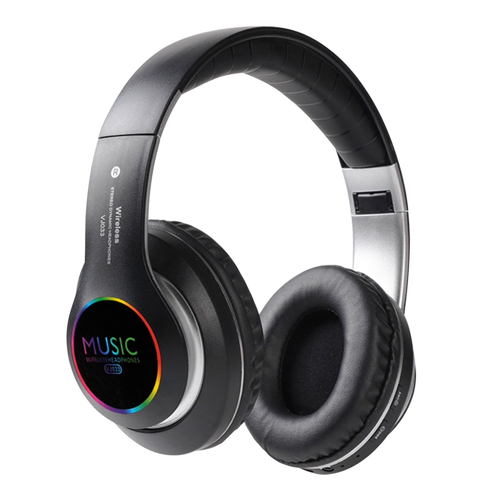 Bluetooth Headphones Over Ear,65H Playtime and 6 EQ Music Modes with Microphone,HiFi Stereo Foldable Lightweight Wireless Headset,Deep Bass for Home Office Cellphone PC Etc.,Black