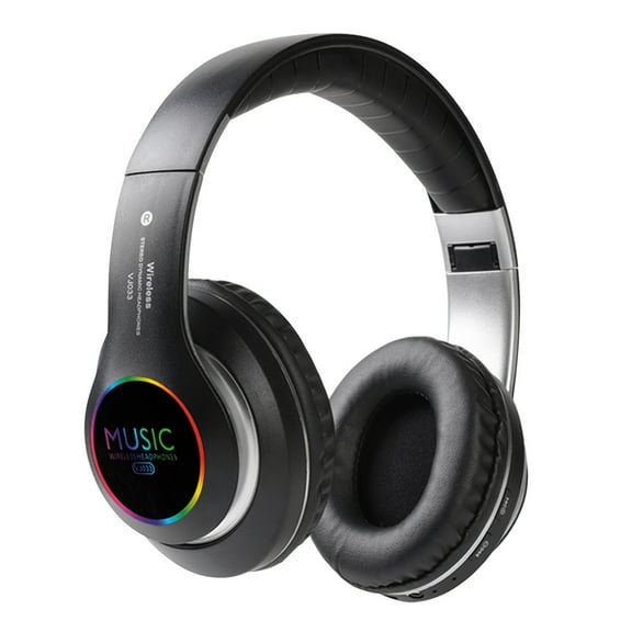 Wireless Headphones with LED Lights, Over-Ear Foldable Design, Bluetooth 5.0 with Long Playtime for Workouts and Calls