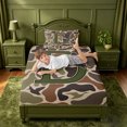 thumbnail image 4 of meiyoeat Duck Pattern Monogrammed D Twin Sheets For Boys,Camouflage Hunting Initial Print Bedding,3-Piece,1 Fitted Sheet and 1 Pillowcase, 4 of 6