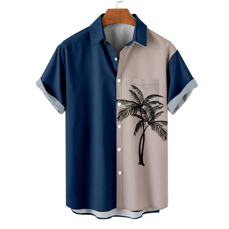 VSSSJ Hawaiian Shirts for Men Regular Fit Geo Gradient Color Print Button  Down Short Sleeve Turndown Collar Pullover Shirts Summer Fast Drying Beach  Top Blouse Red XXXL 